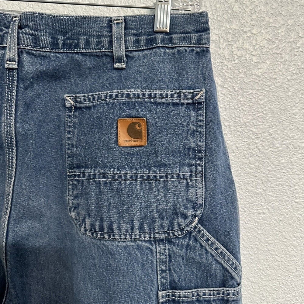 CARHARTT Jeans Mens 36 x 34 work dungaree  loose original fit Carpenter B13 DST - Picture 6 of 9
